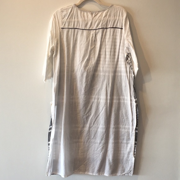 Aurelia Kurta XXL  Black White Pattern Indian Attire 100% Cotton - Picture 10 of 10